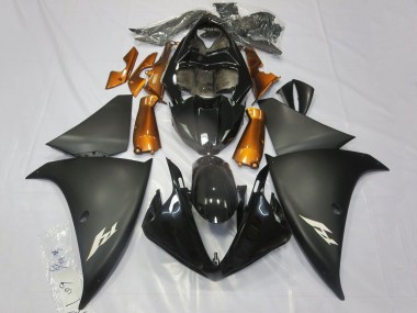 Affordable 2012-2014 Yamaha YZF 1000 R1 Motorcycle Fairings - Glossy Black Matte Black Orange Australia