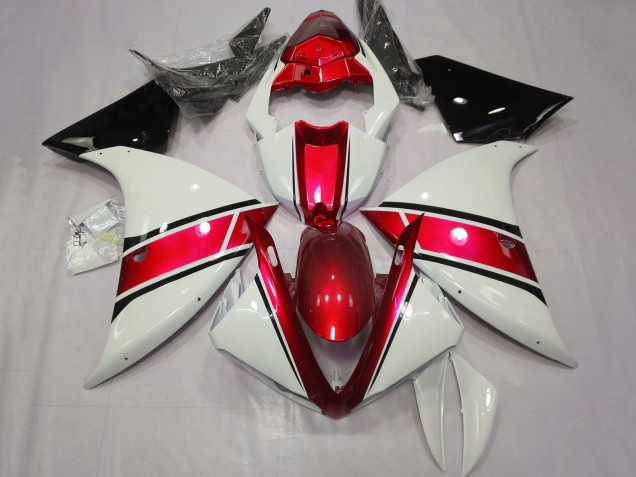 2012-2014 Yamaha YZF 1000 R1 Motorcycle Fairings - White Red Glossy Black Australia