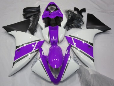 Affordable 2012-2014 Yamaha YZF 1000 R1 Motorcycle Fairings - White Purple Matte Black Australia
