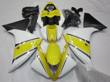 Affordable 2012-2014 Yamaha YZF 1000 R1 Motorcycle Fairings - White Yellow Matte Black Australia