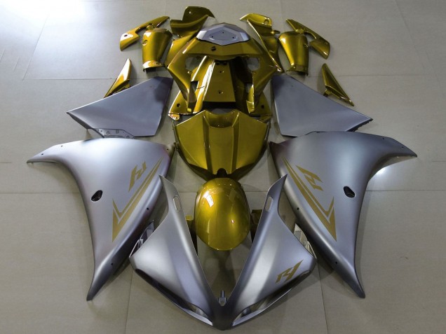 2012-2014 Yamaha YZF 1000 R1 Motorcycle Fairings - Matte Silver Gold Australia