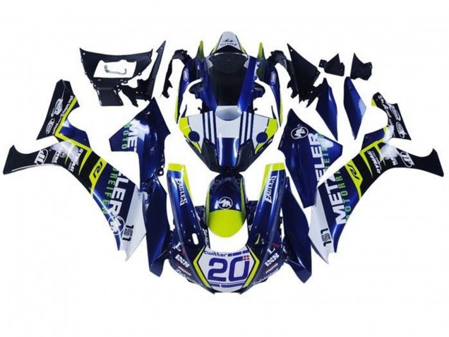 2015-2019 Yamaha YZF 1000 R1 Motorcycle Fairings - White Blue Yellow Black Australia