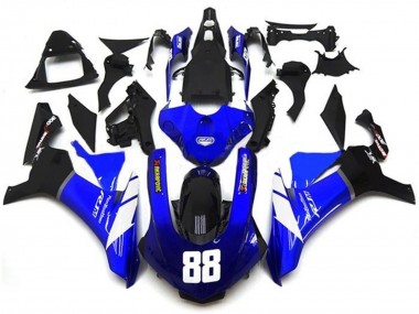 Affordable 2015-2019 Yamaha YZF 1000 R1 Motorcycle Fairings - Blue White Glossy Black Akropovic Australia
