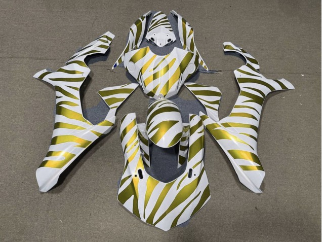 2015-2019 Yamaha YZF 1000 R1 Motorcycle Fairings - White Gold Zebra Australia