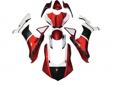 Affordable 2020-2025 Yamaha YZF 1000 R1 Motorcycle Fairings - White Red Faux Carbon Fiber Australia