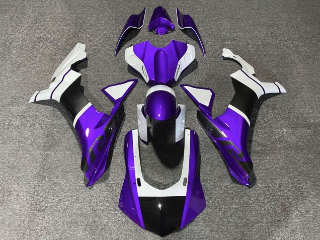 2020-2025 Yamaha YZF 1000 R1 Motorcycle Fairings - Purple White Faux Carbon Fiber Australia