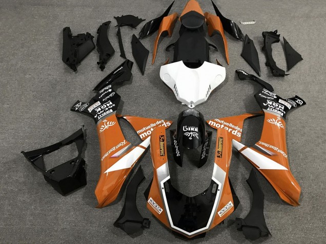 2020-2025 Yamaha YZF 1000 R1 Motorcycle Fairings - Orange White Glossy Black Sam Australia