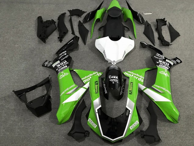 2020-2025 Yamaha YZF 1000 R1 Motorcycle Fairings - Green White Glossy Black Sam Australia