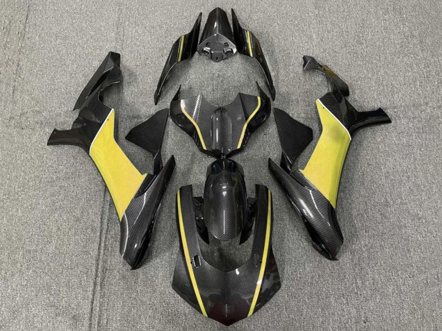 2020-2025 Yamaha YZF 1000 R1 Motorcycle Fairings - Faux Carbon Fiber Yellow Australia
