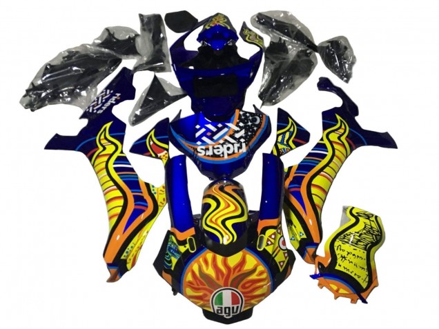 2020-2025 Yamaha YZF 1000 R1 Motorcycle Fairings - Blue Yellow Orange Tribal Sun Australia