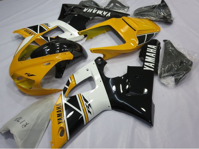 1998-1999 Yamaha YZF 1000 R1 Motorcycle Fairings - Yellow White Glossy Black Australia