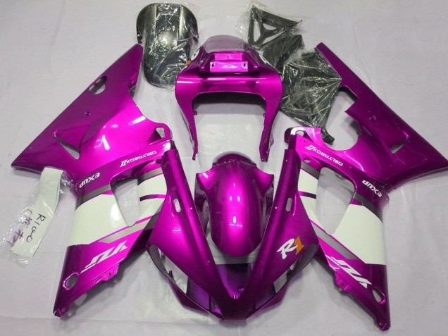 2000-2001 Yamaha YZF 1000 R1 Motorcycle Fairings - Raspberry White Silver Australia