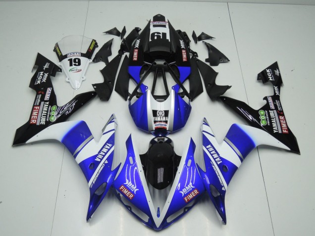 2004-2006 Yamaha YZF 1000 R1 Motorcycle Fairings - Blue White Black Fimer Yamalube Australia