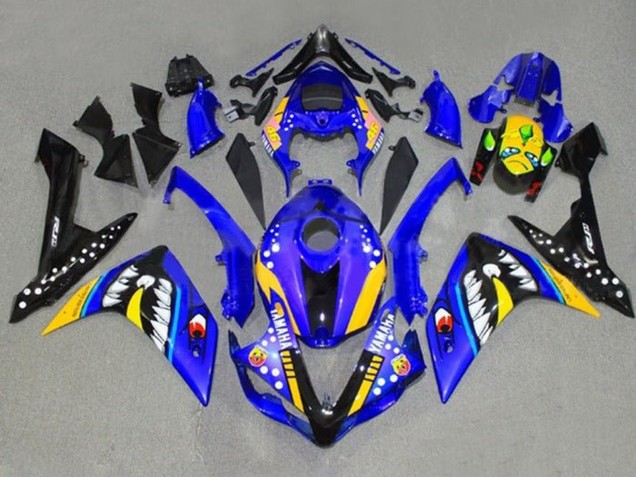 2007-2008 Yamaha YZF 1000 R1 Motorcycle Fairings - Blue Yellow Black Shark Australia