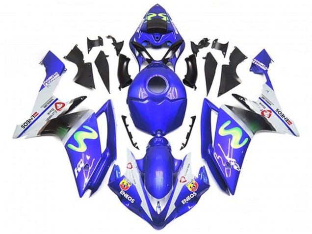 2007-2008 Yamaha YZF 1000 R1 Motorcycle Fairings - Blue White Green ENEOS Australia