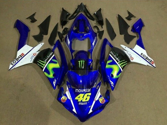 2007-2008 Yamaha YZF 1000 R1 Motorcycle Fairings - Blue White Black Green MoviStar Monster ENEOS Australia
