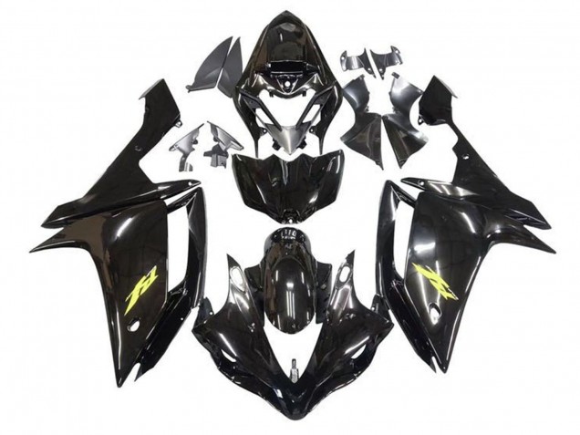 2007-2008 Yamaha YZF 1000 R1 Motorcycle Fairings - Glossy Black Gold Decal Australia