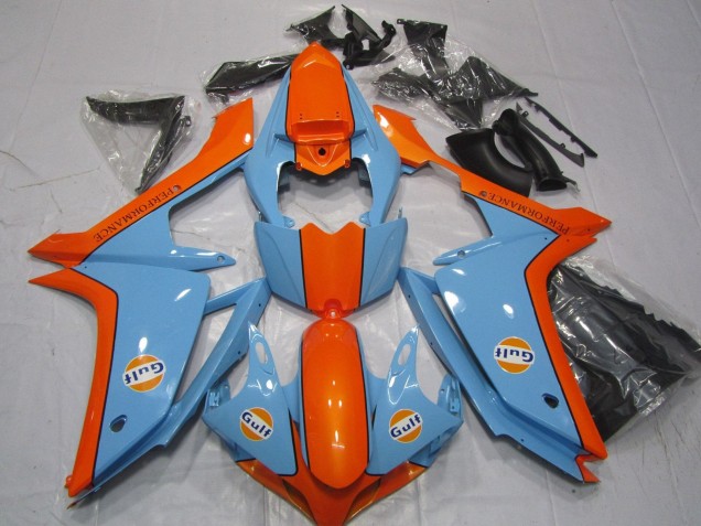 2007-2008 Yamaha YZF 1000 R1 Motorcycle Fairings - Light Blue Orange Gulf Australia