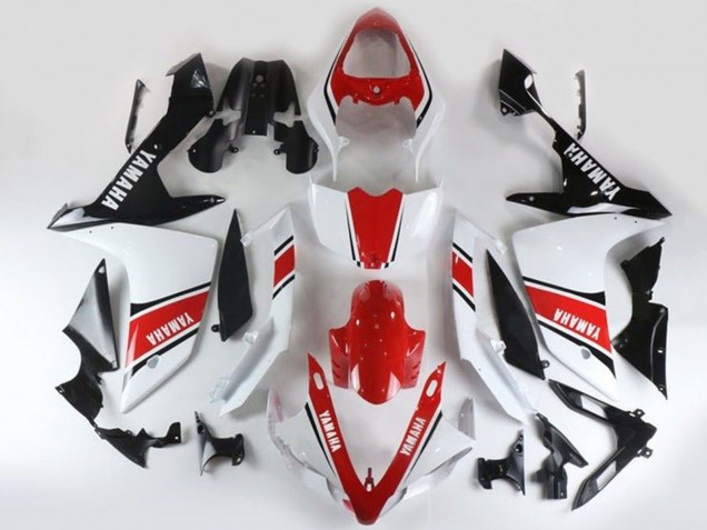 2007-2008 Yamaha YZF 1000 R1 Motorcycle Fairings - White Red Black Stripe Australia