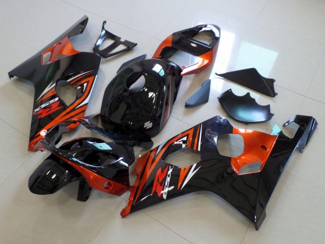 2004-2005 Suzuki GSXR 600 / GSXR 750 Motorcycle Fairings - Glossy Black Orange Australia
