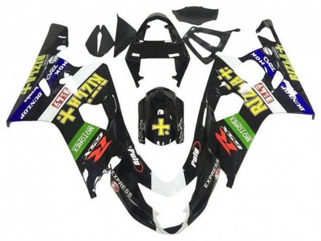 2004-2005 Suzuki GSXR 600 / GSXR 750 Motorcycle Fairings - Glossy Black Blue Green Yellow Rizla Australia
