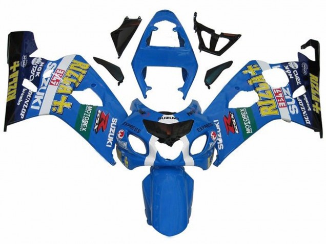 2004-2005 Suzuki GSXR 600 / GSXR 750 Motorcycle Fairings - Blue Green Black Yellow Rizla Australia