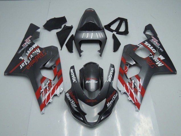 2004-2005 Suzuki GSXR 600 / GSXR 750 Motorcycle Fairings - Dark Grey Red Australia