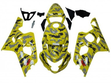 Affordable 2004-2005 Suzuki GSXR 600 / GSXR 750 Motorcycle Fairings - Yellow Black Grey Camouflage Australia