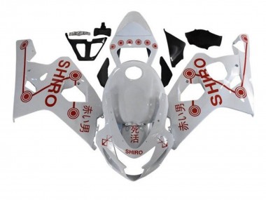Affordable 2004-2005 Suzuki GSXR 600 / GSXR 750 Motorcycle Fairings - White Red Shiro Australia