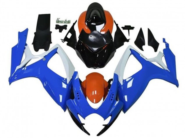 2006-2007 Suzuki GSXR 600 / GSXR 750 Motorcycle Fairings - Orange Blue White Black Australia