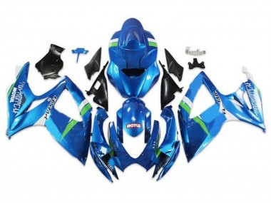 Affordable 2006-2007 Suzuki GSXR 600 / GSXR 750 Motorcycle Fairings - Blue Green White Ecstar Australia