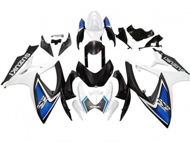 2006-2007 Suzuki GSXR 600 / GSXR 750 Motorcycle Fairings - White Blue Matte Black Australia