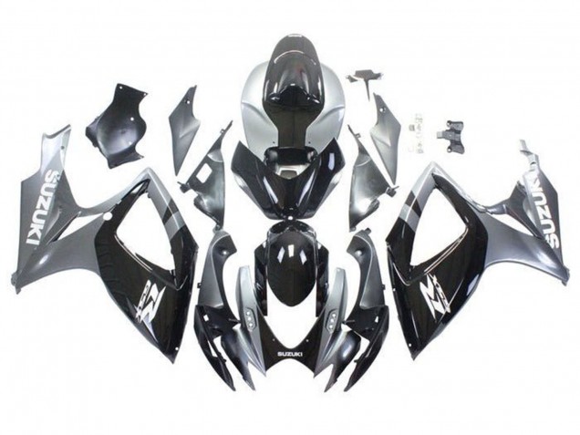 2006-2007 Suzuki GSXR 600 / GSXR 750 Motorcycle Fairings - Silver Glossy Black White Australia