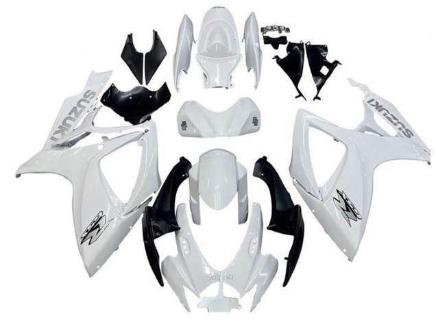 2006-2007 Suzuki GSXR 600 / GSXR 750 Motorcycle Fairings - White Black Australia