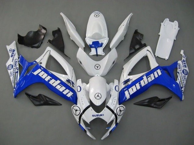 2006-2007 Suzuki GSXR 600 / GSXR 750 Motorcycle Fairings - White Blue Jordan Australia
