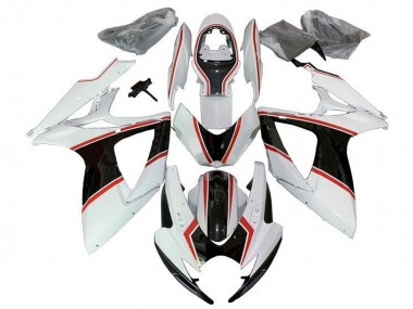 Affordable 2006-2007 Suzuki GSXR 600 / GSXR 750 Motorcycle Fairings - White Orange Black Pinstripe Australia