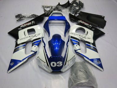 Affordable 1998-2002 Yamaha YZF R6 Motorcycle Fairings - White Blue Glossy Black Rizoma 03 Australia