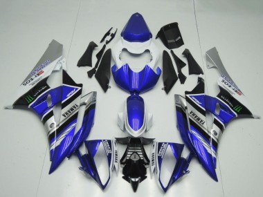 Affordable 2006-2007 Yamaha YZF R6 Motorcycle Fairings - White Blue Silver Black ENEOS Monster Australia