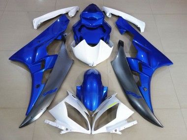 Affordable 2006-2007 Yamaha YZF R6 Motorcycle Fairings - White Blue Matte Black Australia