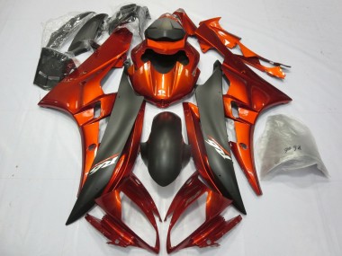 Affordable 2006-2007 Yamaha YZF R6 Motorcycle Fairings - Orange Matte Black Australia