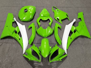 Affordable 2006-2007 Yamaha YZF R6 Motorcycle Fairings - Green White Australia