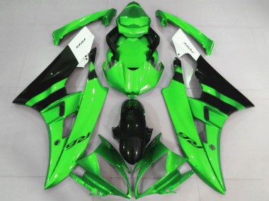 Affordable 2006-2007 Yamaha YZF R6 Motorcycle Fairings - White Green Glossy Black Australia