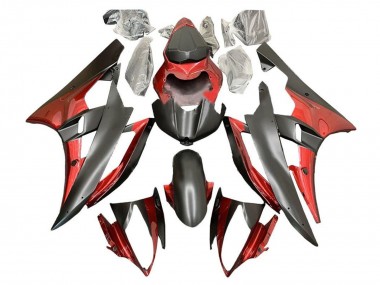 Affordable 2006-2007 Yamaha YZF R6 Motorcycle Fairings - Red Matte Black Australia