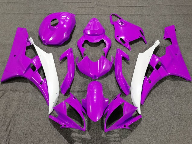 2006-2007 Yamaha YZF R6 Motorcycle Fairings - Purple White Australia