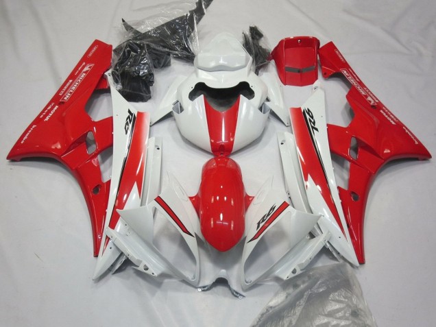 2006-2007 Yamaha YZF R6 Motorcycle Fairings - White Red Motul Michelin Australia