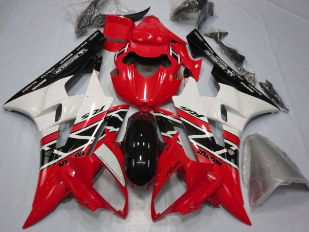 2006-2007 Yamaha YZF R6 Motorcycle Fairings - Red White Glossy Black Michelin Motul Australia