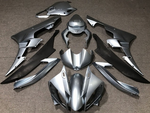 2006-2007 Yamaha YZF R6 Motorcycle Fairings - Silver Matte Black Australia