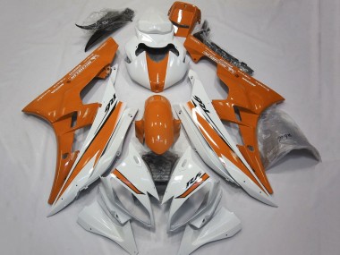 Affordable 2006-2007 Yamaha YZF R6 Motorcycle Fairings - White Orange Australia