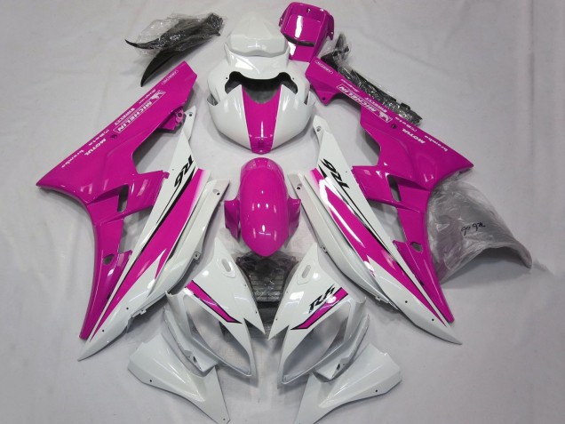 2006-2007 Yamaha YZF R6 Motorcycle Fairings - White Pink Australia