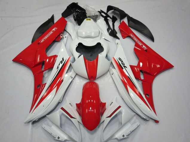 2006-2007 Yamaha YZF R6 Motorcycle Fairings - White Red Australia